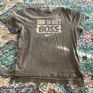 Gray high - low Nike Tee small